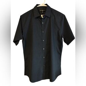 Navy blue Short Sleeve Button Down Shirt Beverly Hills